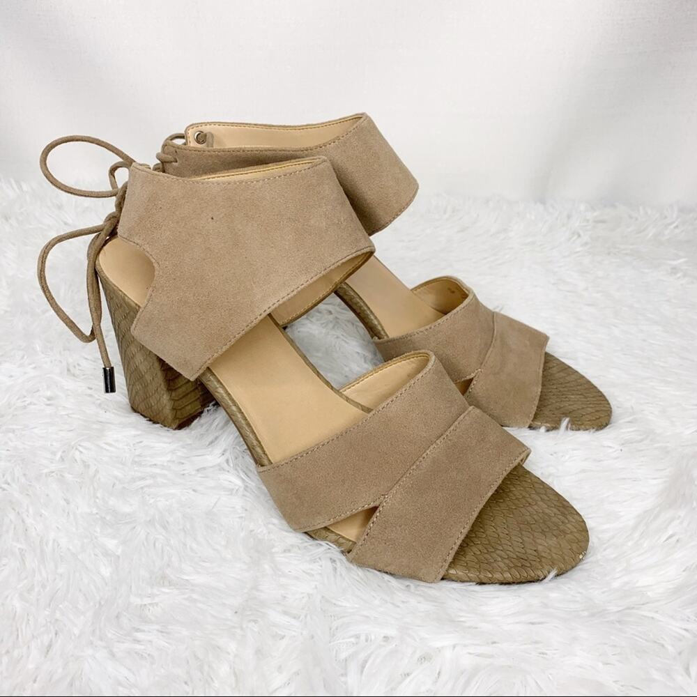 FRANCO SARTO / tan Gem block heeled sandals / 10